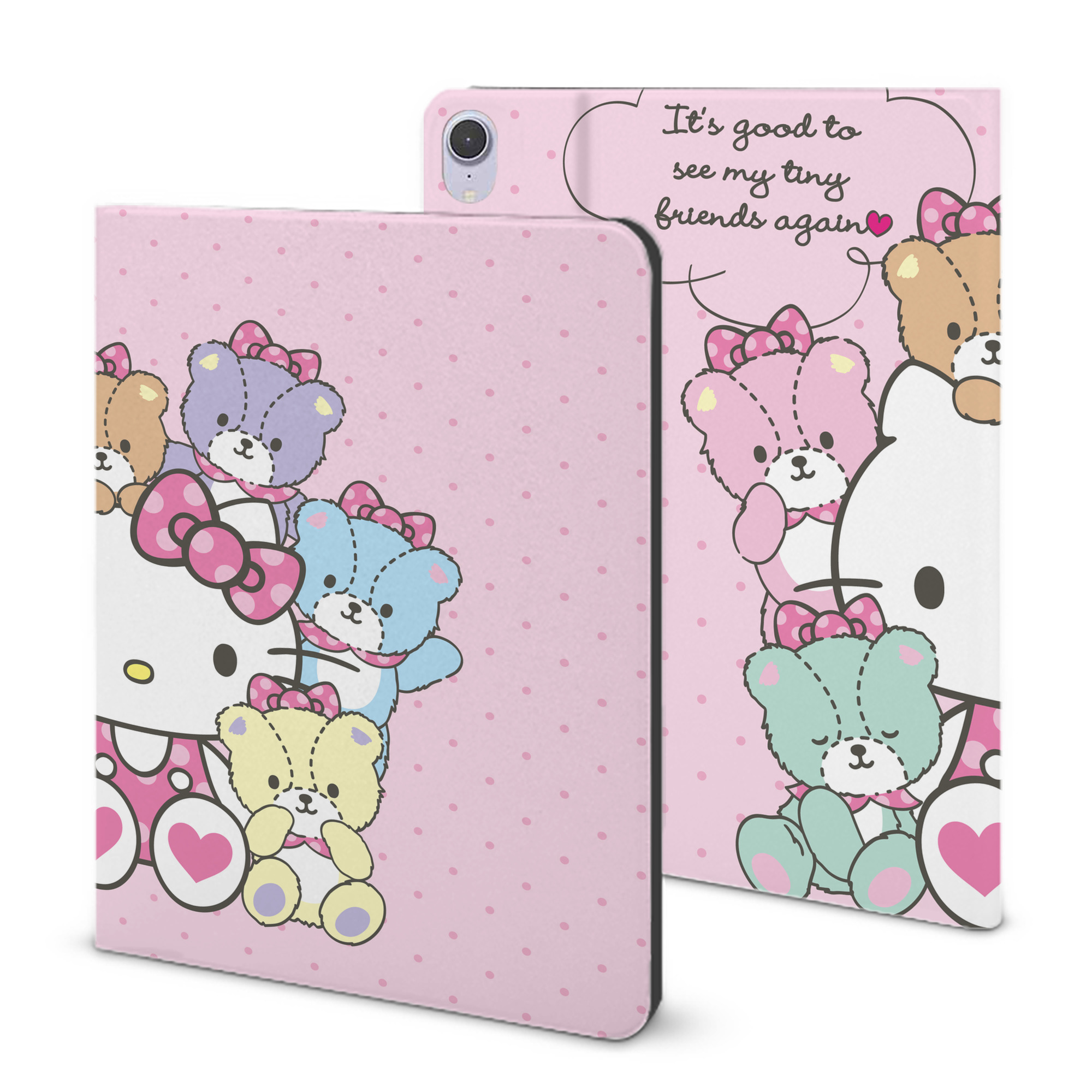 （画像用） Hello Kitty ハローキティ IPad ケース ブック型 PUレザー TPU 耐衝撃 軽量 薄型 ペン収納なし 全面保護 IPad 各モデル対応